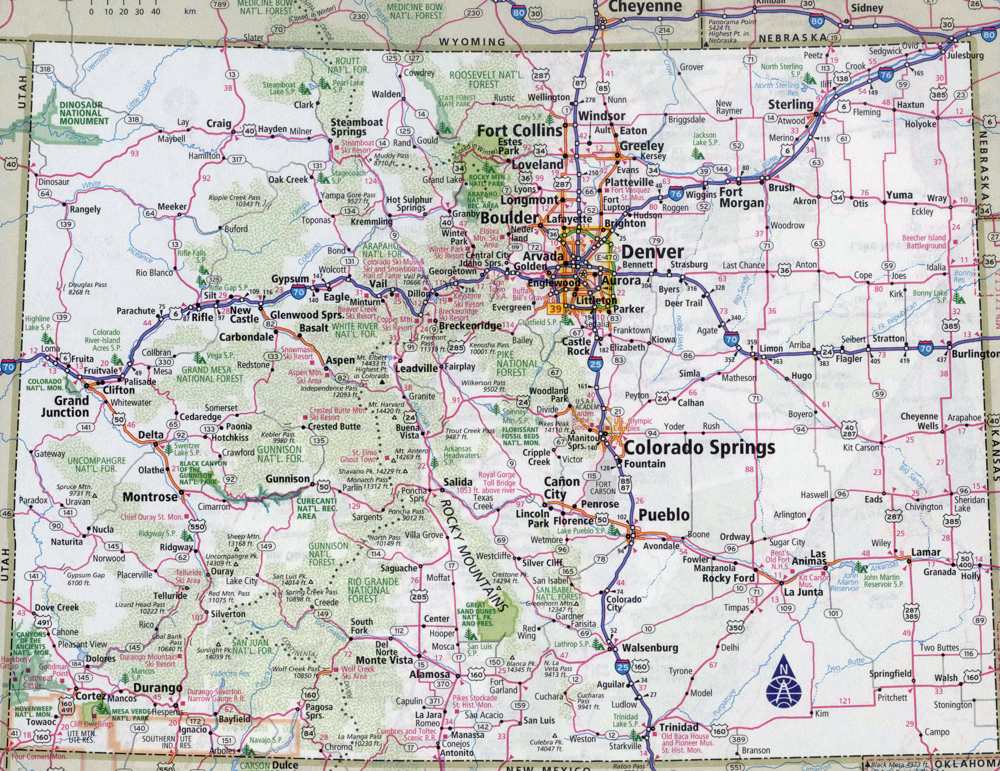 This map shows cities, towns, counties, interstate highways, U.S. highways, state highways, main roads, rivers, lakes and secondary roads in Arkansas